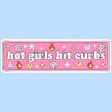 Hot Girls Hit Curbs, Funny Bumper Sticker, Car Sticker