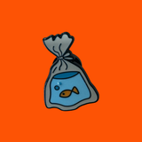 Fish Bag Enamel Pin