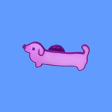 Pink Weiner Dog Enamel Pin