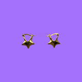 Star Huggie Earrings- Gold