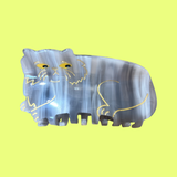 Grey and Gold Cat Hair Claw