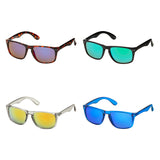 Keyhole Wrap Mirror Lens Sunglasses