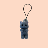 Grey Fuzzy  Bag Charm