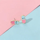 Capsule Pill  Stud Earrings