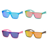 Wrap Mirror Color Lens Sunglasses - Polarized