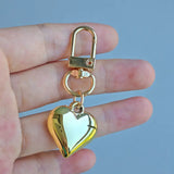 Gold Puffy Heart  Bag Charm