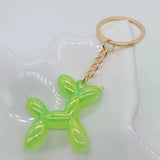 Heart Balloon Dog Key Chain- iridescent green