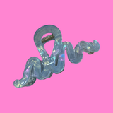 Marble Blue Iredecent Squiggle Hair Claw