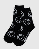 Crew Sock- Black Happy