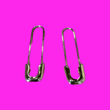 Safety Pin Earrings-  Gold