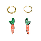 Carrot Charm Hoops