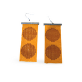 Long Rectangle  Beaded earrings- Orange