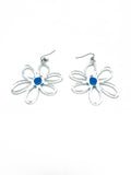 Large Silver Outline Daisy earrings