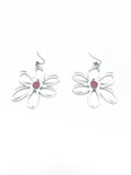 Large Silver Outline Daisy earrings