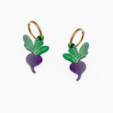 Beet Hoop Charm Earring