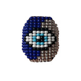 Blue Protection- Evil Eye Beaded Ring