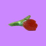 Single Red Tulip Hair Clip