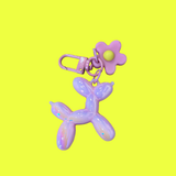 Heart Balloon Dog Key Chain- iridescent Pink