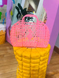 Mini Plastic Basket Bag- Pink