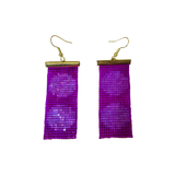 Rectangle Beaded earrings - Fuschia