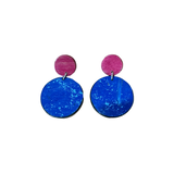 Sk8 Around Stud Earrings- Blue and Pink