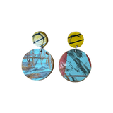 Sk8 Around Stud Earrings- Mint and Yellow