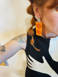 Long Rectangle  Beaded earrings- Orange