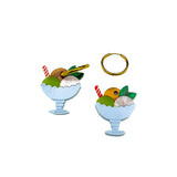 Ice Cream Dish Charm Hoops