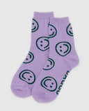 Crew Sock- Lavender Happy