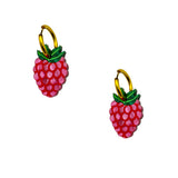 Raspberry Charm Hoop Earrings