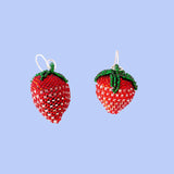 Beaded Indigenous Made Strawberry Earrings