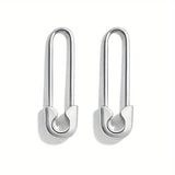 Safety Pin Earrings- Silver