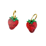 Strawberry Charm Hoop Earrings