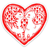 “Kissin’ Kittens” Heart Shaped Vinyl Sticker